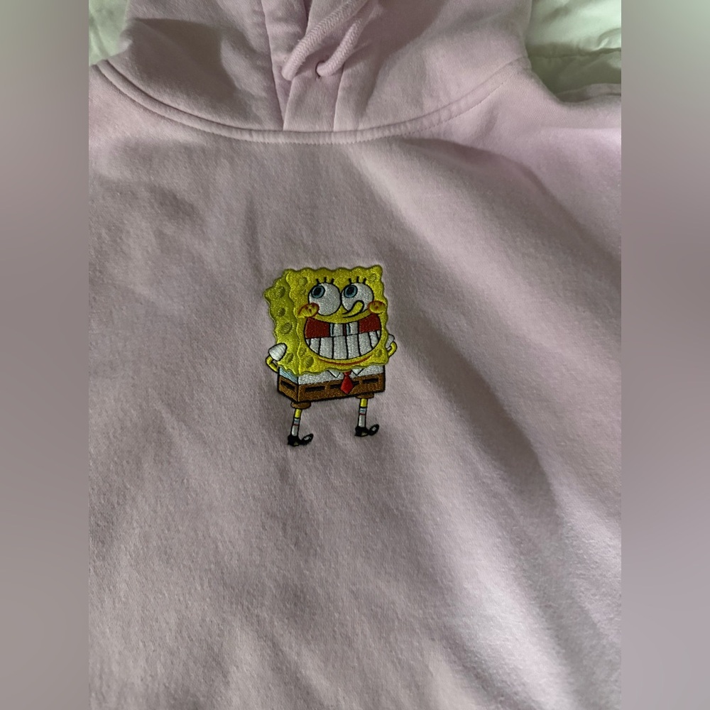 Pink Divided Men’s SpongeBob SquarePants smiling H&M hoodie